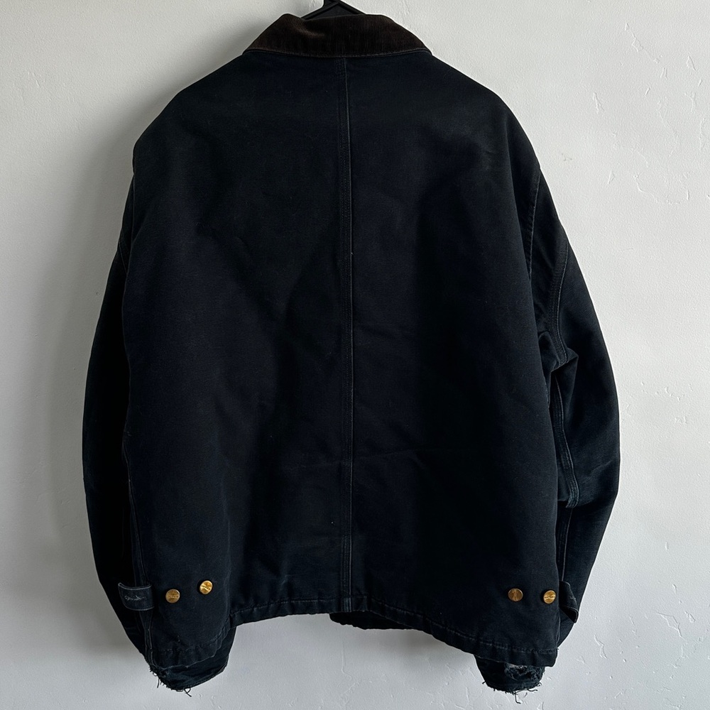 Carhartt J002 Arctic Quilt Lined Duck Canvas Work USA Jacket Black XL Tall - Picture 2 of 10